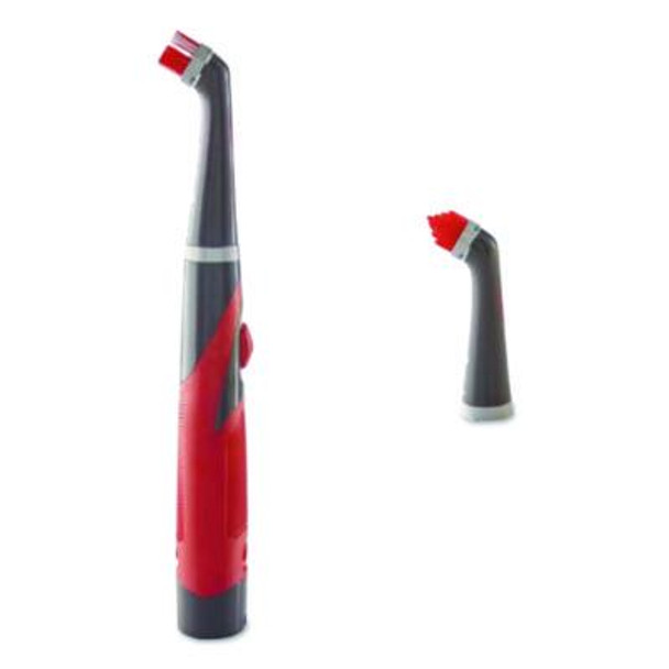 Reveal Power Scrubber, Red/White Nylon Bristles, 1.73" Brush, Red Plastic Handle