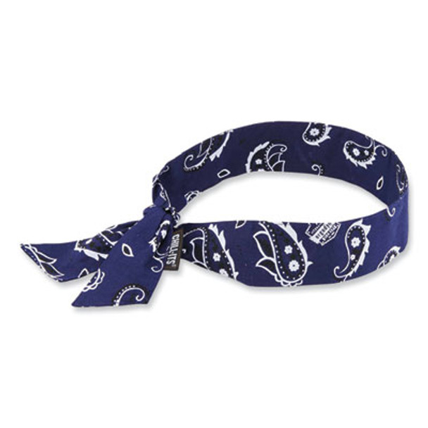 Chill-Its 6700 Cooling Bandana Polymer Tie Headband, One Size Fits Most, Navy Western