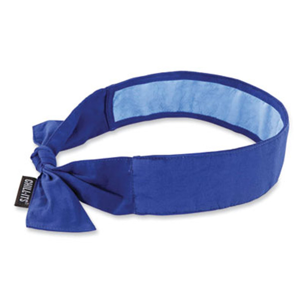 Chill-Its 6700Ct Cooling Bandana Pva Tie Headband, One Size Fits Most, Solid Blue