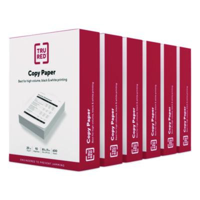Copy Paper, 92 Bright, 20 Lb Bond Weight, 8.5 x 11, 600 Sheets/Ream, 6 Reams/Carton