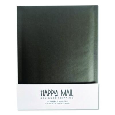 Self-Sealing Bubble Mailer, 6 x 9, Black, 12/Pack