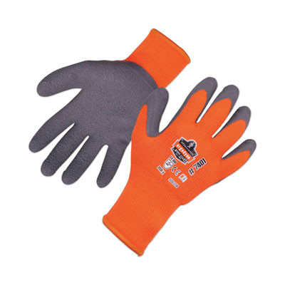 Proflex 7401-Case Coated Lightweight Winter Gloves, En388: 2131X, 9" Long, Medium, Orange, Pair