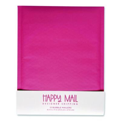 Self-Sealing Bubble Mailer, 8.5 x 11, Pink, 12/Pack