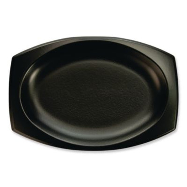 Quiet Classic Laminated Foam Dinnerware, Platter, 6.7 x 9.8, Black, 500/Carton