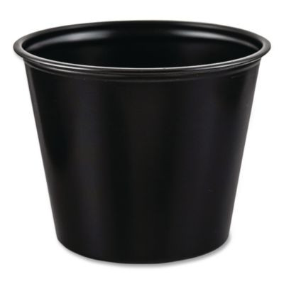 Portion Containers, 5.5 Oz, Plastic, Black, 250/Bag, 10 Bags/Carton