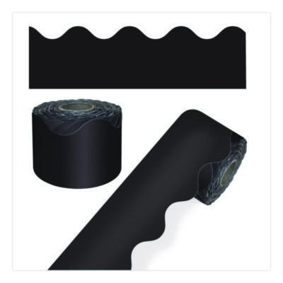 Rolled Scalloped Border, 2.25" x 65 Ft, Black