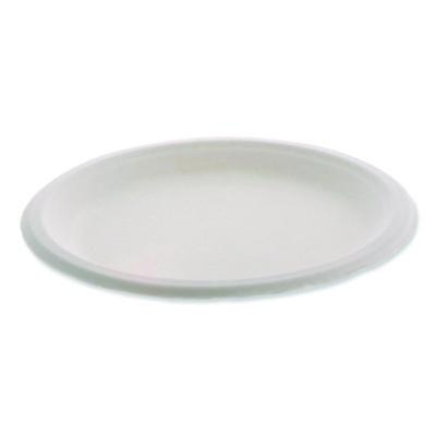 Earthchoice Fiber-Blend Bagasse Dinnerware, Plate, 9" Dia, White, 500/Carton