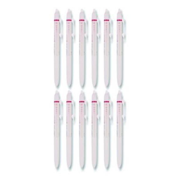 Frixion Waai Erasable Gel Pen, Retractable, Extra Fine 0.5 Mm, Cherry Ink, Beige/Cherry Barrel, Dozen