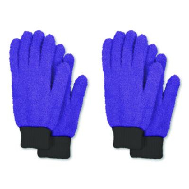 Microfiber Dusting Gloves, Purple With Black Cuffs, 4 Gloves