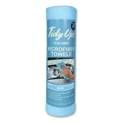 Microfiber Towel Roll, 11.5 x 11.5, Blue, 20 Towels/Roll