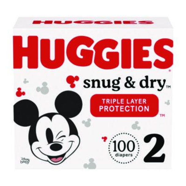 Snug And Dry Diapers, Size 2, 12 Lbs To 18 Lbs, 100/Carton