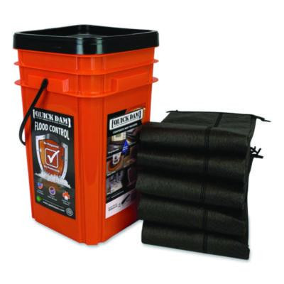 Outdoor Grab And Go Bucket Kit, (1) Bucket, (5) 10 Ft Flood Barriers