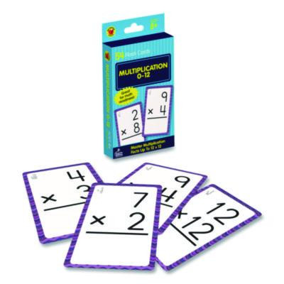 Multiplication 0 To 12 Flash Cards, Grades 4 To 6, 3.25" x 5.25", Assorted Colors, 54 Cards