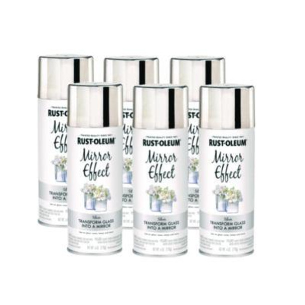 Specialty Mirror Effect Spray Paint, High Gloss Mirror, 6 Oz Aerosol Can, 6/Carton