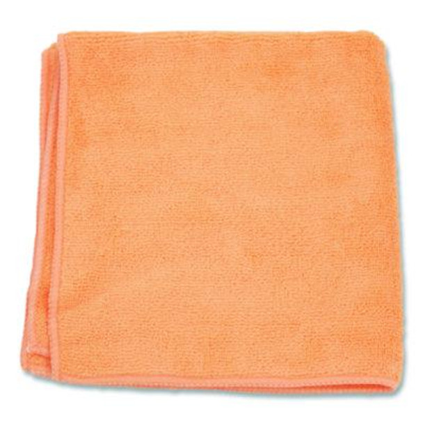 Microworks Microfiber Towels, 16 x 16, Orange, Dozen