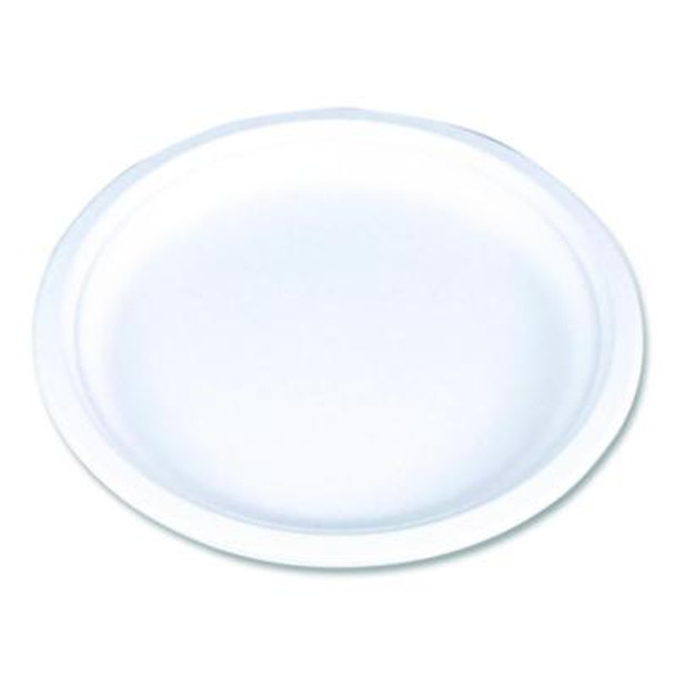 Champware Molded Fiber Tableware, Molded Fiber Plate, 9" Dia, White, 125 Plates/Sleeve, 4 Sleeves/Carton