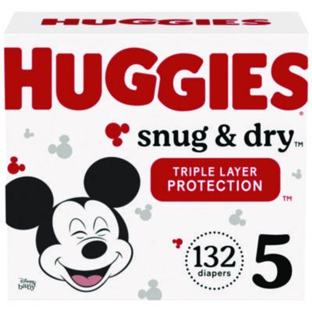 Snug And Dry Diapers, Size 5, 27+ Lbs, 132/Carton