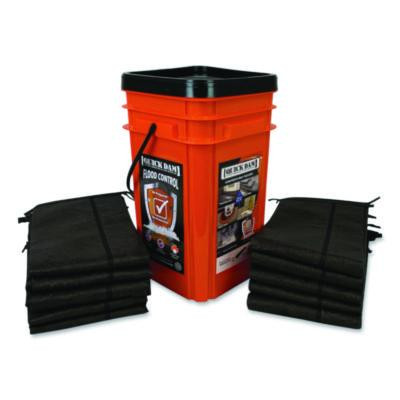 Outdoor Grab And Go Bucket Kit, (1) Bucket, (10) 5 Ft Flood Barriers