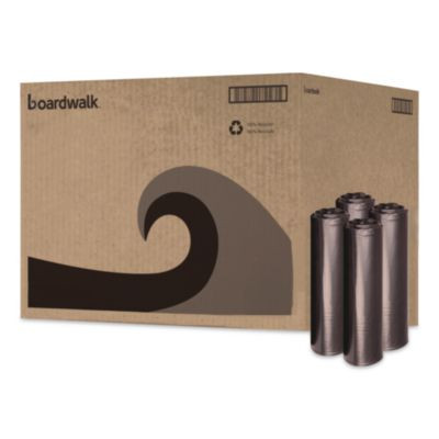 Reprocessed Resin Can Liners, 60 Gal, 1.2 Mil, 38 x 58, Black, 50 Bags/Carton