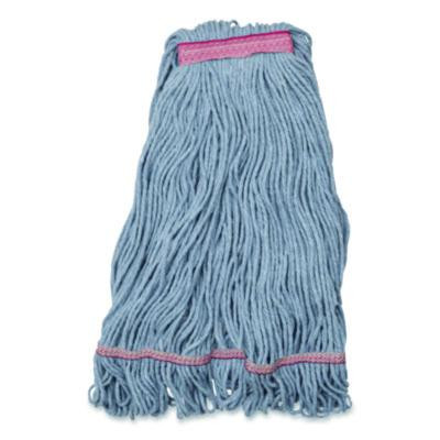 Medium Blue Looped-End Mop, Cotton, 43 x 6 x 3, Red