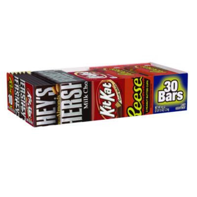 Full Size Chocolate Candy Bar Variety Pack, Assorted, 1.5 Oz Bars, 30 Bars