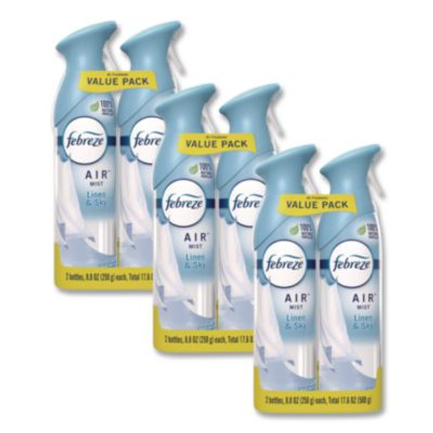 Air, Linen And Sky, 8.8 Oz Aerosol Spray, 2/Pack, 3 Packs/Carton