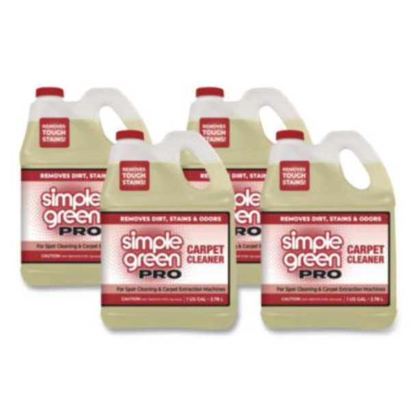 Pro Carpet Cleaner, Unscented, 1 Gal Bottle, 4/Carton