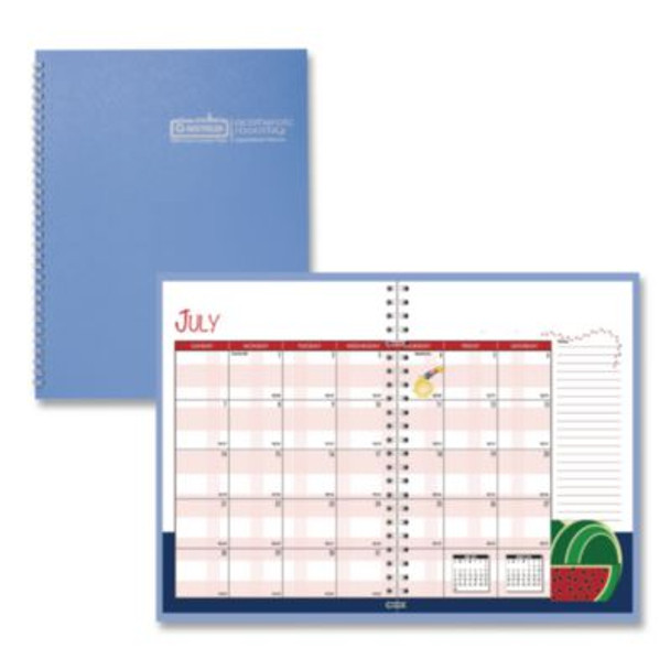 Recycled Academic Year Illustrated Monthly Planner, 10 x 7, Light Blue Cover, 12-Month (July To June): 2025 To 2026
