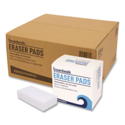 Eraser Pads, 2.5 x 4.5, 1" Thick, White, 6 Pads/Pack, 6 Packs/Carton