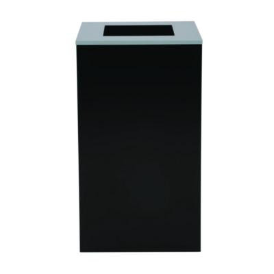 29 Gallon Trash/Recycling Cans, Steel, Black Can With Square Lid