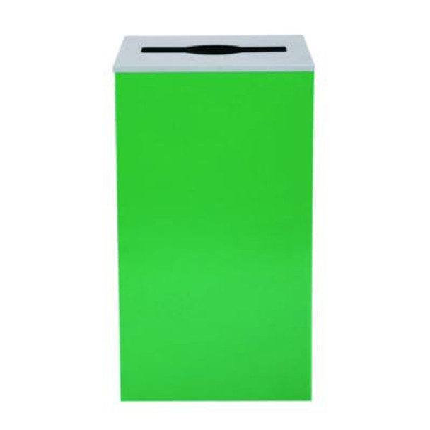 29 Gallon Trash/Recycling Cans, Steel, Green Can With Mixed Lid