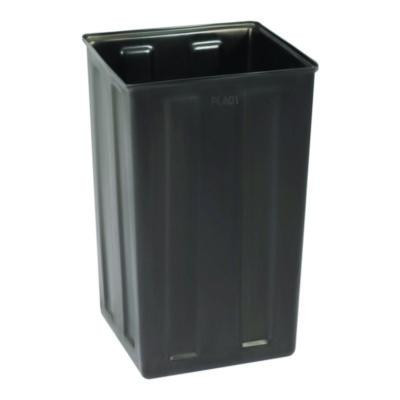 40 Gallon Rigid Plastic Waterproof Square Trash Can Insert Liner For Indoor/Outdoor Trash Can, Plastic, Black