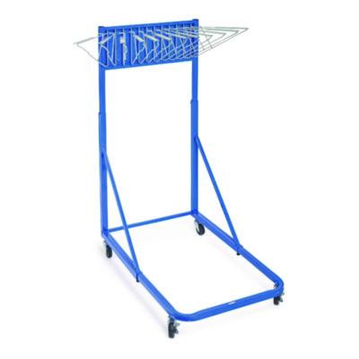 Blueprint Storage Cabinet Rolling Stand, Assorted Document Sizes Accomodated, 27" x 28.5" To 46.5" x 46" To 66", Blue