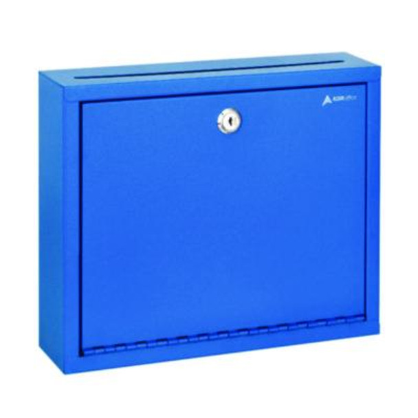 Large Size Steel Multi-Purpose Secure Drop Box, 12 x 3 x10, Blue