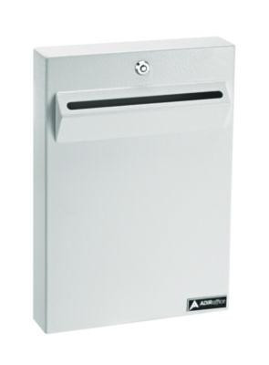 Large Wall Mounted Weatherproof Steel Secure Drop Box, 11 x 2.4 x 16, White