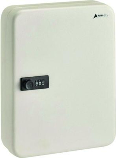 Steel Heavy-Duty Key Cabinet With Combination Lock, 30-Key, 6.4 x 3 x 8, Stainless Steel 304, White