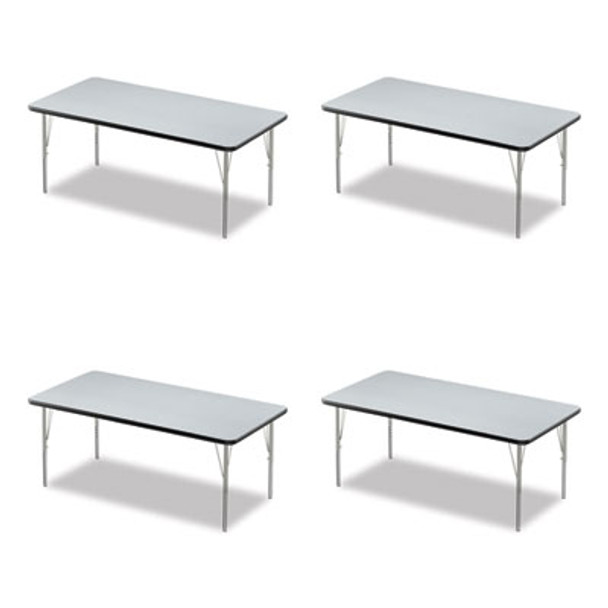 Adjustable Activity Table, Rectangular, 60" x 30" x 19" To 29", Granite Top, Black Legs, 4/Pallet