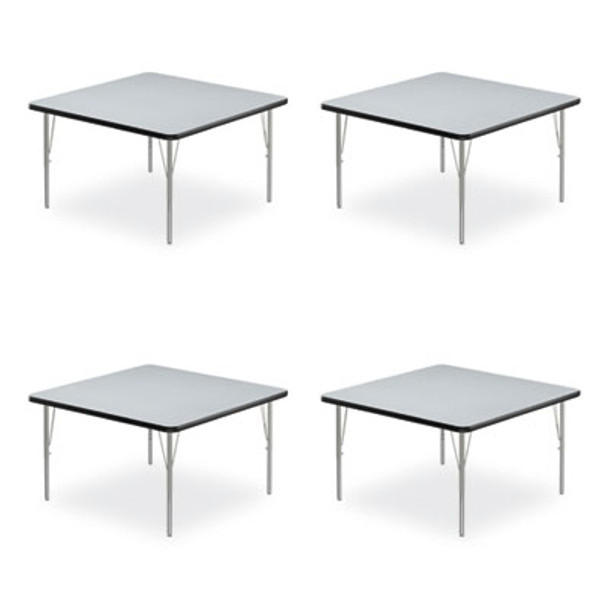 Adjustable Activity Tables, Square, 48" x 48" x 19" To 29", Gray Top, Silver Legs, 4/Pallet