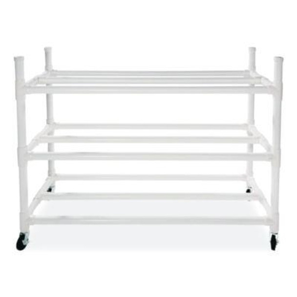 30 Basketball Heavy-Duty Cart, Heavy-Duty Plastic, 176 Lb Capacity, 19 x 55 x 45, White