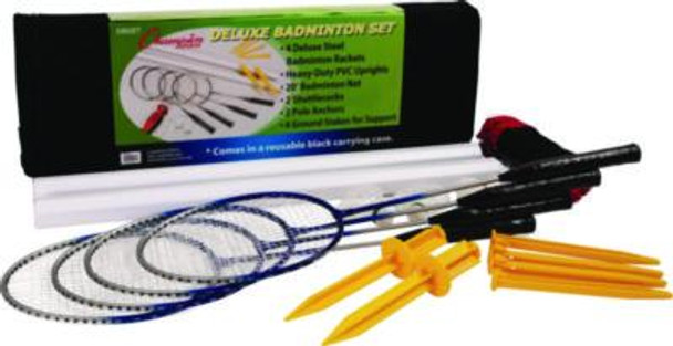 Deluxe Badminton Set, 20 Ft Net With 4 Rackets, 2 Shuttlecocks