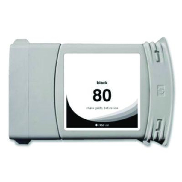 Remanufactured Black High-Yield Ink, Replacement For 80 (C4871A), 350 Ml