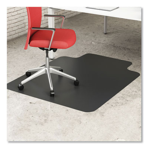 Economat Hard Floor Chair Mat For Hard Floors, Rectangular With Lip, 36" x 48", Black