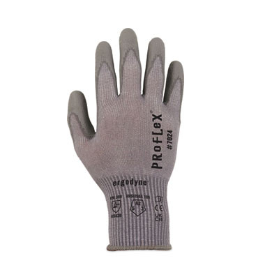 Proflex 7024 Ansi A2 Pu Coated Cr Gloves, En388: 4X42B, 9" Long, Medium, Gray, Pair