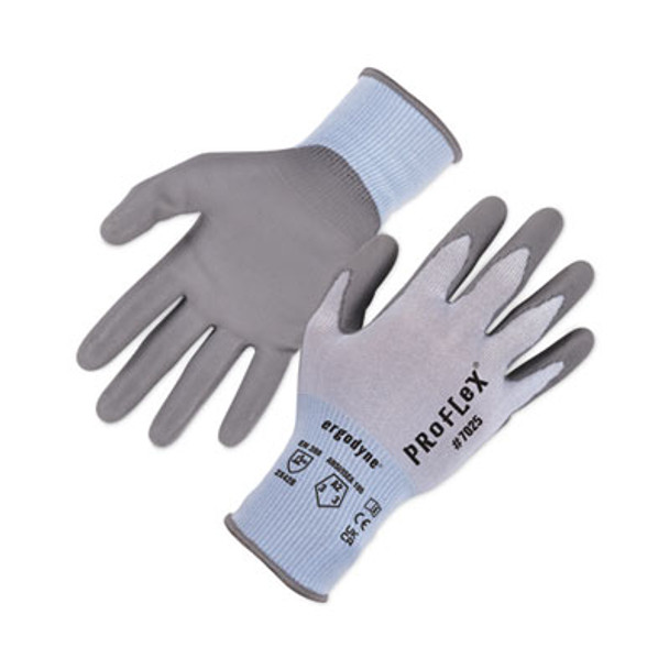Proflex 7025 Ansi A2 Pu Coated Cr Gloves, En388: 2X42B, 9" Long, Large, Blue, 12 Pairs