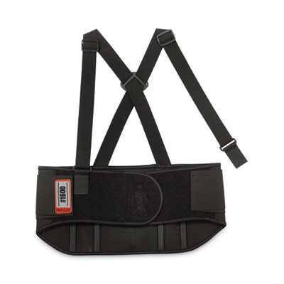 Proflex 1600 Standard Elastic Back Support Brace, 4X-Large, 52" To 58" Waist, Black