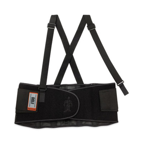 Proflex 100 Economy Spandex Back Support Brace, X-Small, 20" To 25" Waist, Black
