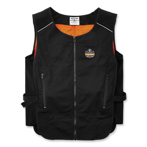 Chill-Its 6255 Lightweight Phase Change Cooling Vest, Cotton/Polyester, Small/Medium, Black