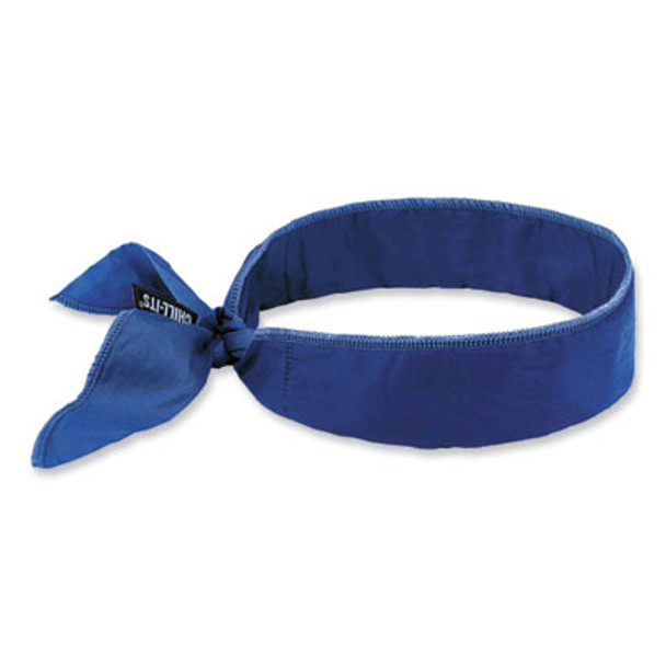 Chill-Its 6702 Cooling Embedded Polymers Tie Bandana, One Size Fits Most, Solid Blue
