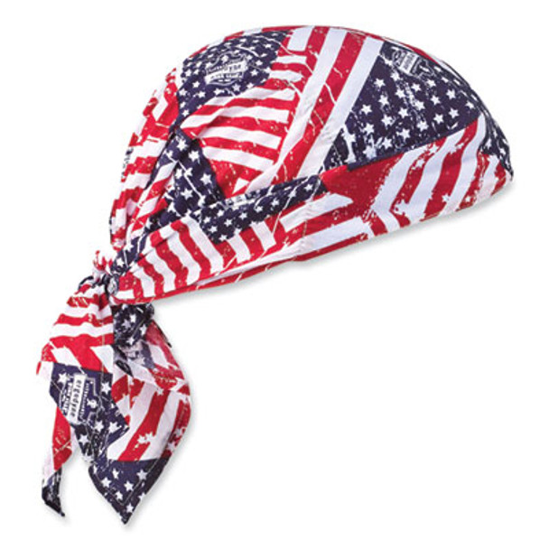 Chill-Its 6710Ct Cooling Pva Tie Bandana Triangle Hat, One Size Fits Most, Stars And Stripes