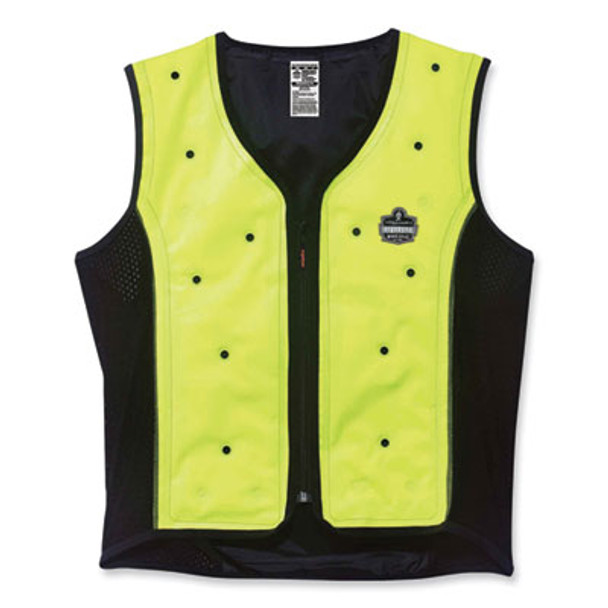 Chill-Its 6685 Premium Dry Evaporative Cooling Vest With Zipper, Nylon, 4X-Large, Lime